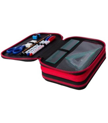 Potrójny piórnik z wyposażeniem Coolpack Jumper 3,  Blue Badges B67154