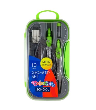 ZESTAW GEOMETRYCZNY 10 ELEMENTÓW COLORINO ZIELONY
