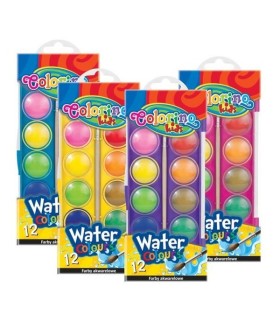Farby akwarelowe Colorino 12 kolorów + pędzelek