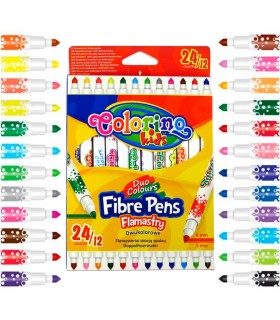 12 flamastrów dwustronnych (24 kolory) Colorino
