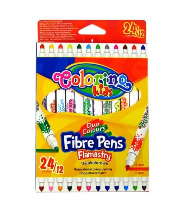 12 flamastrów dwustronnych (24 kolory) Colorino