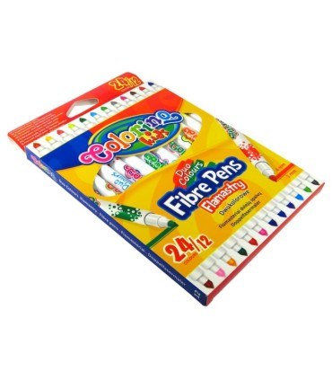 12 flamastrów dwustronnych (24 kolory) Colorino