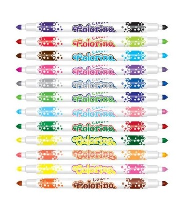 12 flamastrów dwustronnych (24 kolory) Colorino
