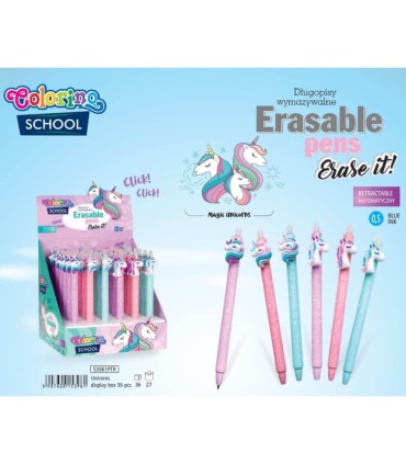 Długopis wymazywalny Colorino UNICORN JEDNOROŻEC - zestaw 6 sztuk