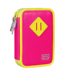 Podwójny piórnik z wyposażeniem, Coolpack Jumper - Pink Neon