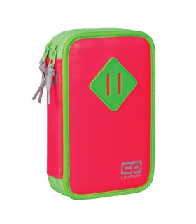 Podwójny piórnik z wyposażeniem, Coolpack Jumper - Rubin Neon