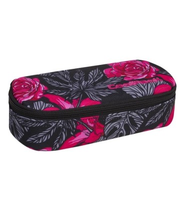 Usztywniany piórnik szkolny Coolpack Campus, Red&Black Flowers A245