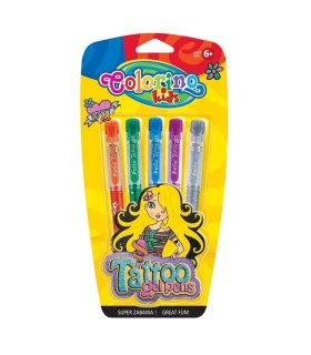 5 Długopisów żelowych brokatowych Colorino Tattoo do tatuaży