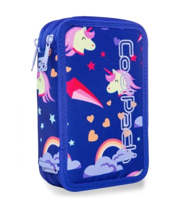Potrójny piórnik z wyposażeniem, Coolpack Jumper 3, UNICORNS, A67208