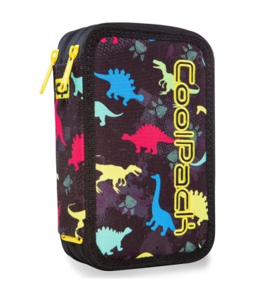 Potrójny piórnik z wyposażeniem, Coolpack Jumper 3, DINOSAURS, A67204