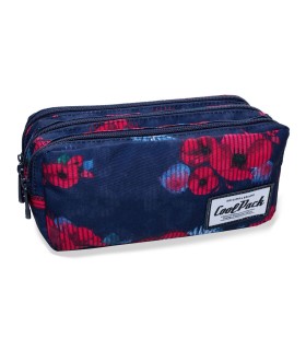 Trzykomorowa saszetka piórnik szkolny Coolpack Primus  Red Poppy, B60025