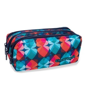 Trzykomorowa saszetka piórnik szkolny Coolpack Primus Magic Leaves, B60013