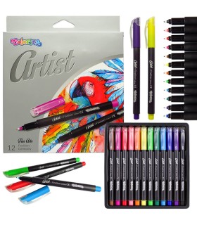 Cienkopisy 12 kolorów ARTIST Colorino