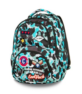 Plecak szkolny CoolPack Dart XL 27L, CAMO  BLUE BADGES A29113