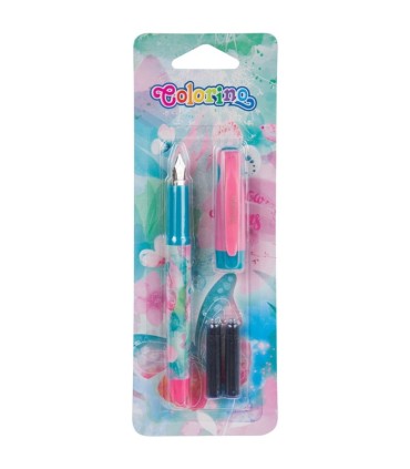 Pióro ze stalówką i 2 wymiennymi nabojami COLORINO DREAMS MOTYLE