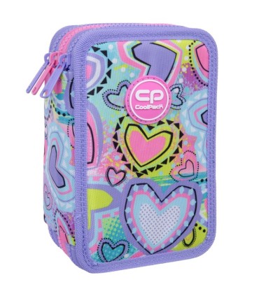 PIÓRNIK POTRÓJNY Z WYPOSAŻENIEM COOLPACK JUMPER 3 PASTEL HEARTS