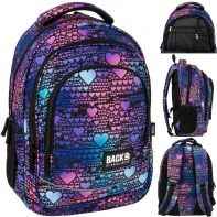 Plecak szkolny 26 L trzykomorowy Derform BACKUP model X DANCE HEARTS